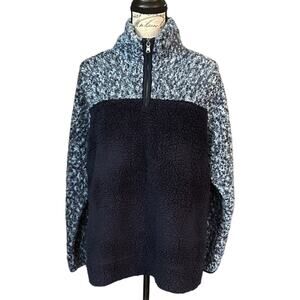Sonoma EUC Blue Sherpa Long Sleeve Pullover Size X-Large